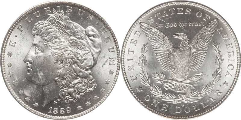 1889 S Morgan Dollar PCGS MS63 1889 S Morgan Dollar PCGS MS63