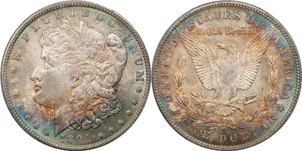 1891 CC Morgan Dollar PCGS MS-65 CAC 1891 CC Morgan Dollar PCGS MS-65 CAC