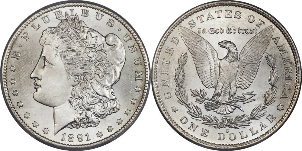 1891 S Morgan Dollar PCGS MS-66 CAC 1891 S Morgan Dollar PCGS MS-66 CAC