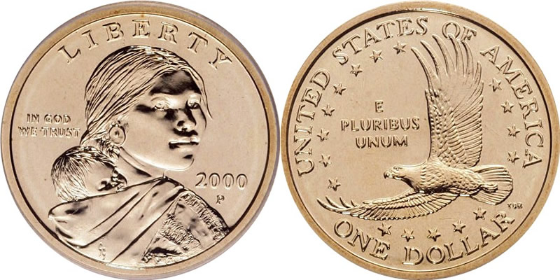 2000 P Goodacre Presentation Eagle Reverse Sacagawea - Native American Dollar 2000 P Goodacre Presentation Sacagawea - Native American Dollar