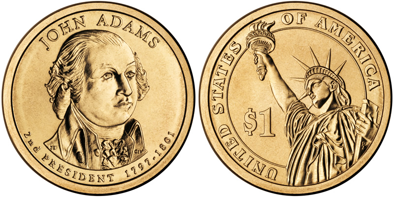 2007 D John Adams Presidential Dollar 