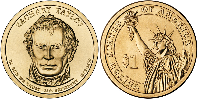 2009 D Zachery Taylor Presidential Dollar 