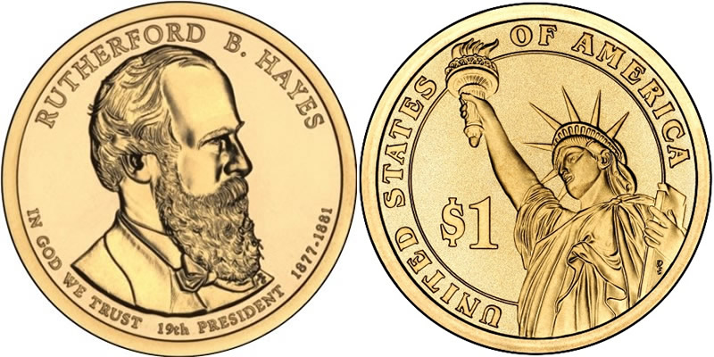 2011 D Rutherford B. Hayes Presidential Dollar 