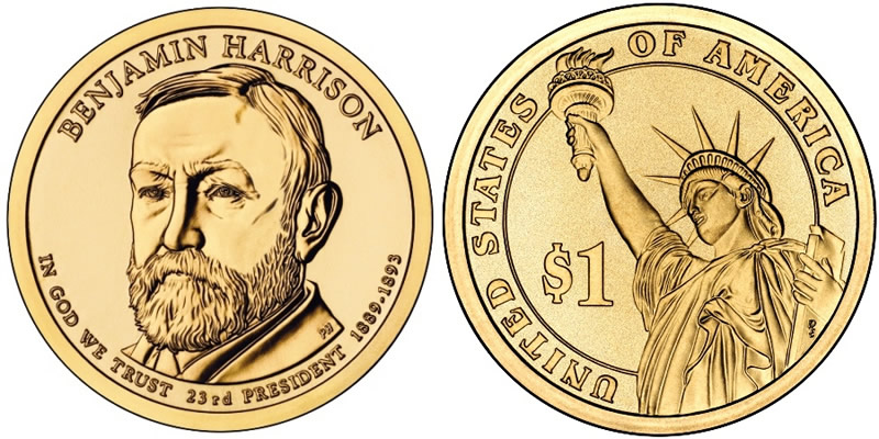 2012 D Benjamin Harrison Presidential Dollar 2012 D Benjamin Harrison Presidential Dollar