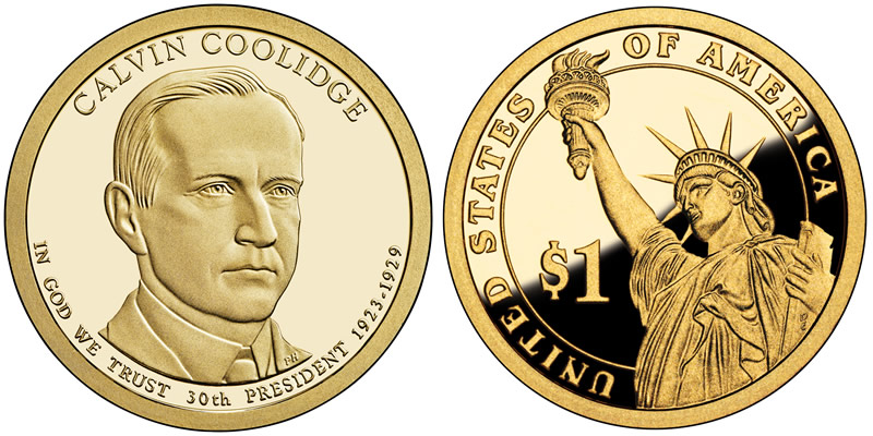 2014 S Calvin Coolidge Presidential Dollar 