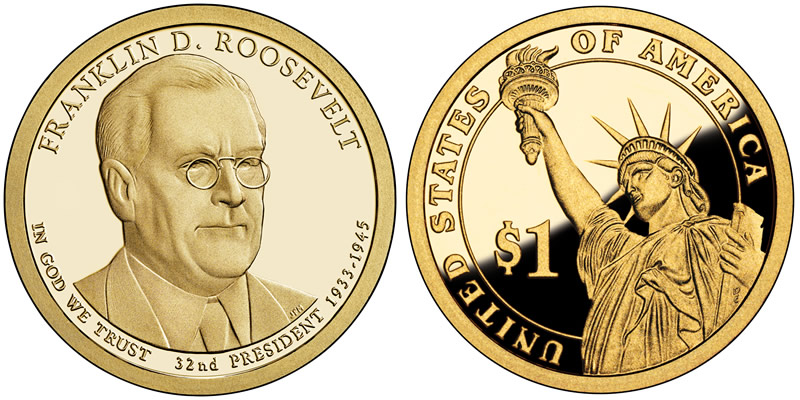2014 S Franklin D. Roosevelt Presidential Dollar 2014 S Franklin D. Roosevelt Presidential Dollar