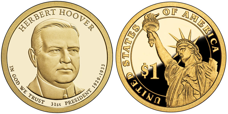 2014 S Herbert Hoover Presidential Dollar 2014 S Herbert Hoover Presidential Dollar