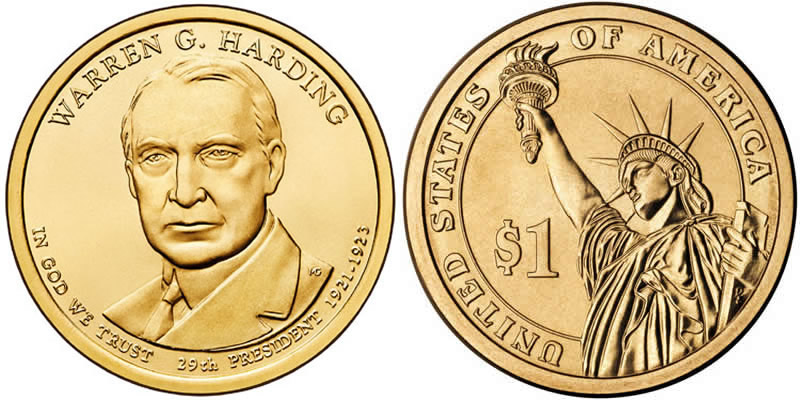 2014 D Warren G. Harding Presidential Dollar 2014 D Warren G. Harding Presidential Dollar