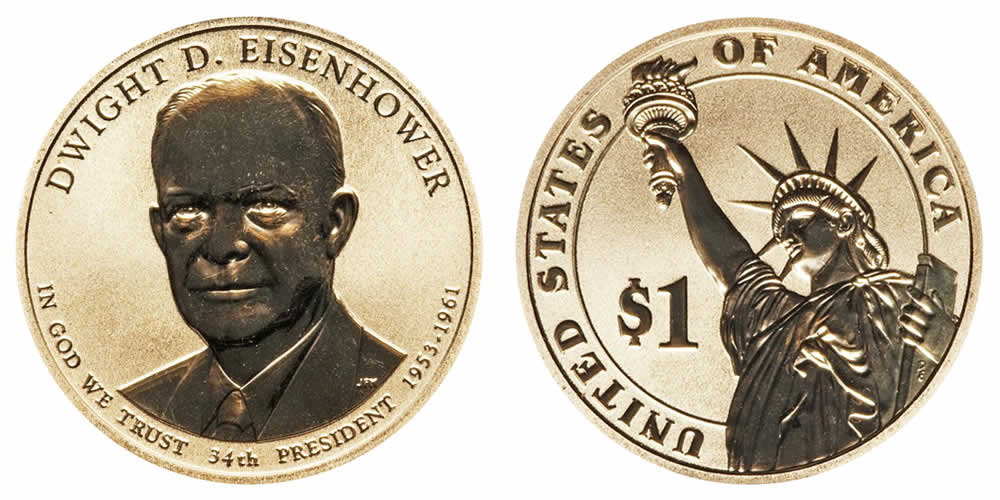 2015 P Dwight D. Eisenhower Reverse Proof Presidential Dollar 2015 P Dwight D. Eisenhower Reverse Proof Presidential Dollar
