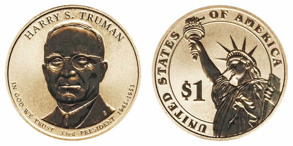2015 P Harry Truman Reverse Proof Presidential Dollar 2015 P Harry Truman Reverse Proof Presidential Dollar