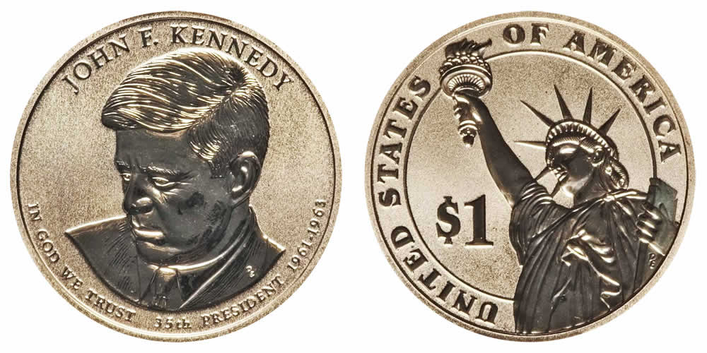2015 P John F. Kennedy Reverse Proof Presidential Dollar 2015 P John F. Kennedy Reverse Proof Presidential Dollar