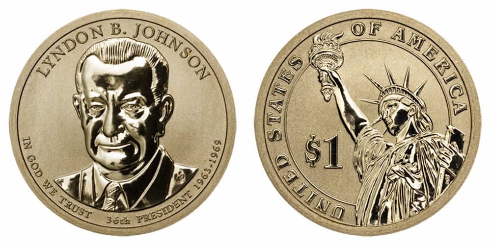 2015 P Lyndon B. Johnson Reverse Proof Presidential Dollar 2015 P Lyndon B. Johnson Reverse Proof Presidential Dollar