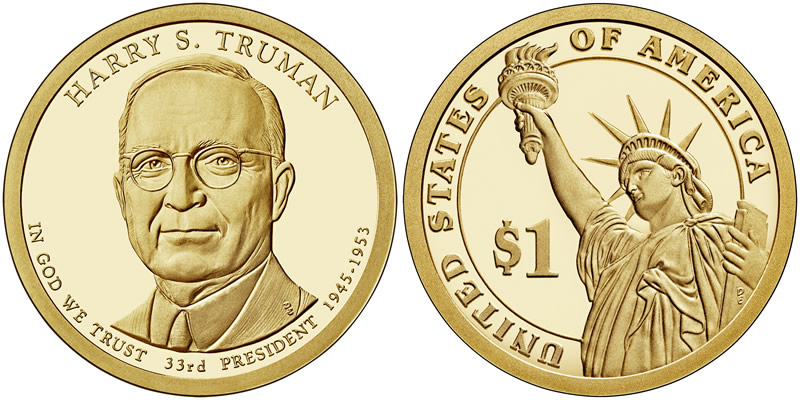 2015 S Harry Truman Presidential Dollar 2015 S Harry Truman Presidential Dollar