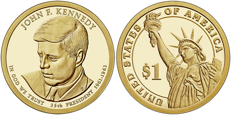 2015 S John F. Kennedy Presidential Dollar 