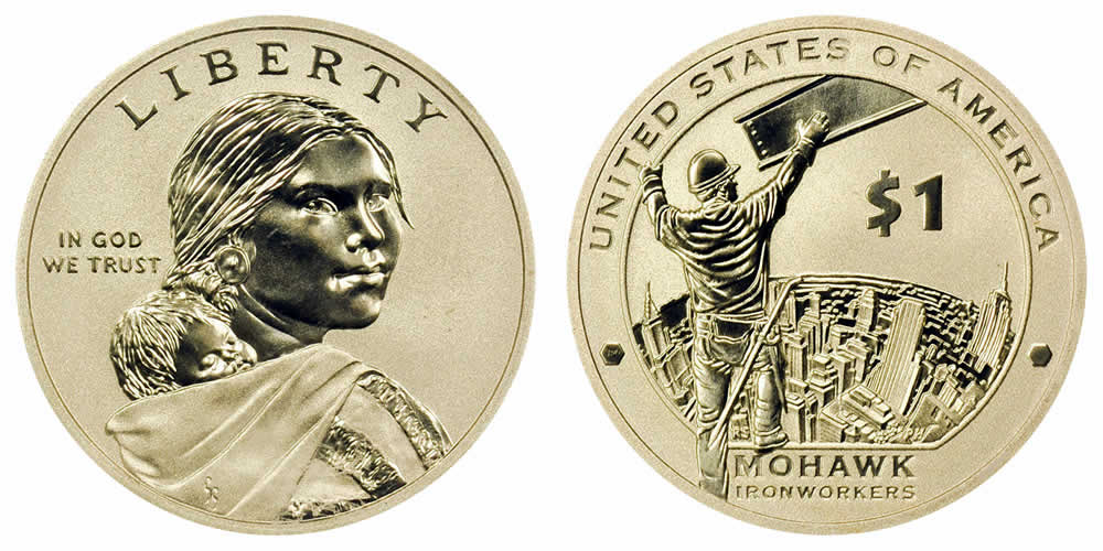 2015 W Mohawk High Iron Workers Reverse Sacagawea - Native American Dollar 2015 W Sacagawea - Native American Dollar