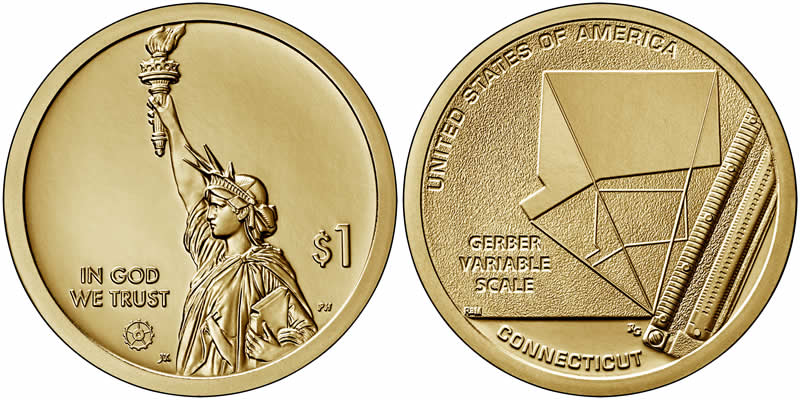 2020 D Connecticut (Gerber Variable Scale) American Innovation Dollar 2020 D American Innovation Dollar