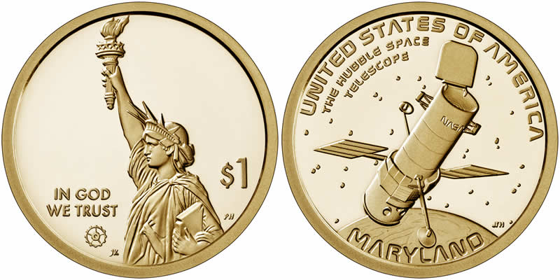 2020 S Maryland (Hubble Space Telescope) American Innovation Dollar 2020 S American Innovation Dollar
