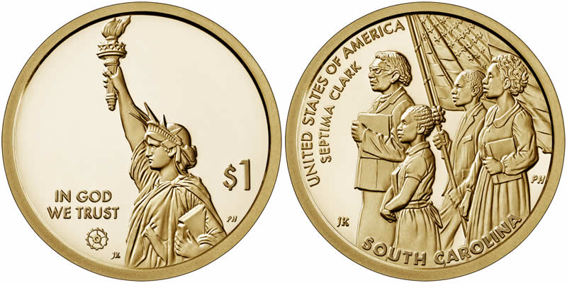 2020 S South Carolina (Septima Poinsette Clark) American Innovation Dollar 2020 S American Innovation Dollar