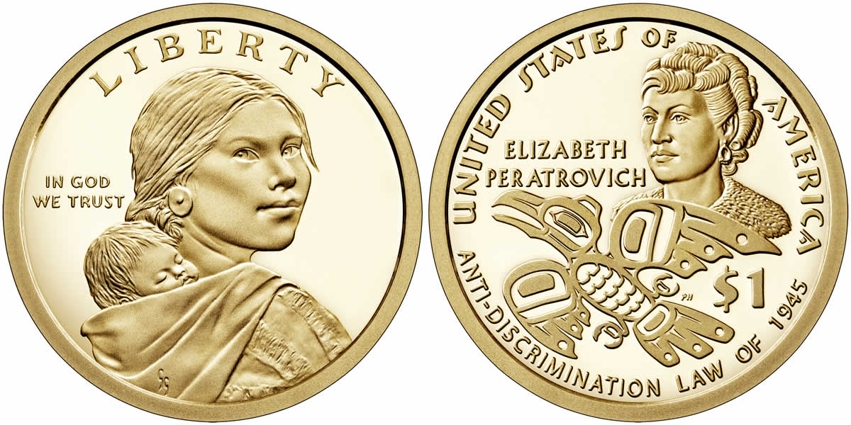 2020 S Elizabeth Peratrovich / Anti-Discrimination Law Of 1945 Sacagawea - Native American Dollar 2020 S Sacagawea - Native American Dollar