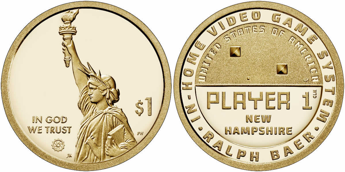 2021 S New Hampshire (Video Game Console) American Innovation Dollar 2021 S American Innovation Dollar