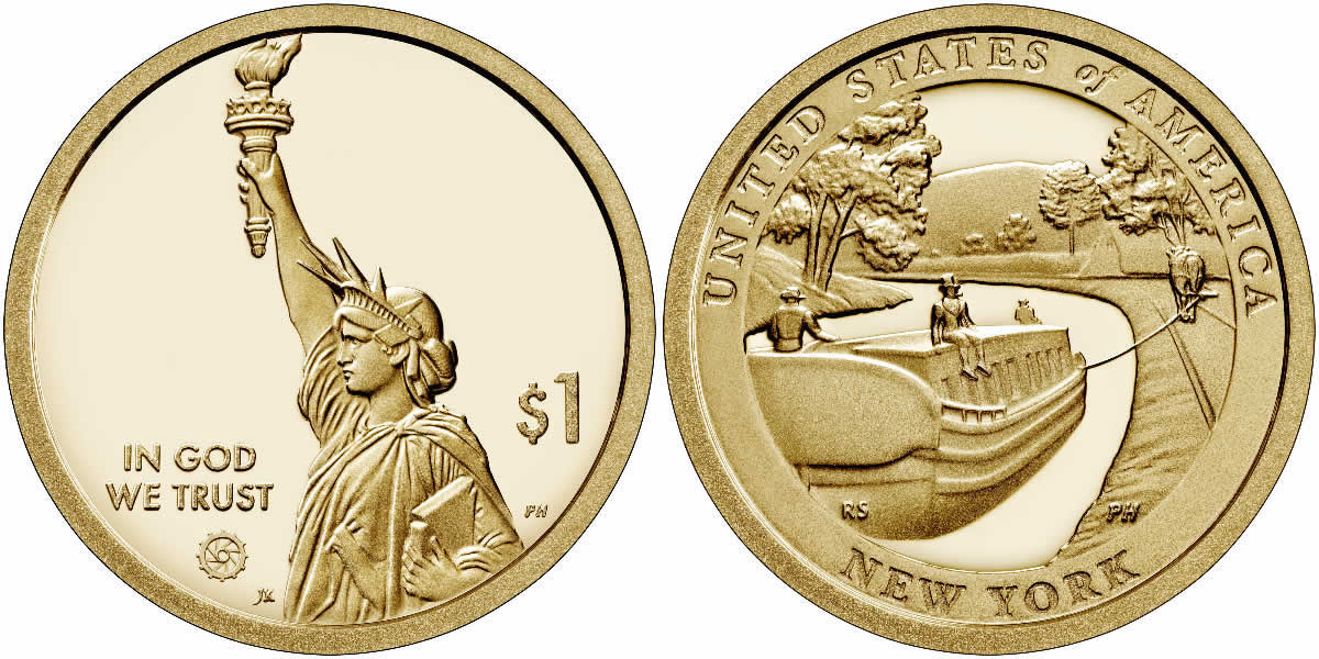 2021 S New York (Erie Canal) American Innovation Dollar 2021 S American Innovation Dollar