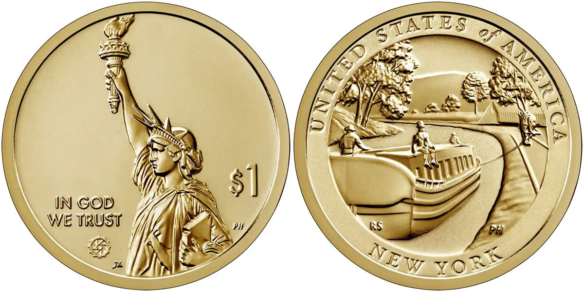 2021 S New York (Erie Canal) American Innovation Dollar 2021 S American Innovation Dollar
