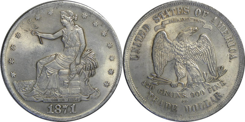 Click to Enlarge - 1871 CC Fantasy Trade Dollar 1871 CC Fantasy Trade Dollar