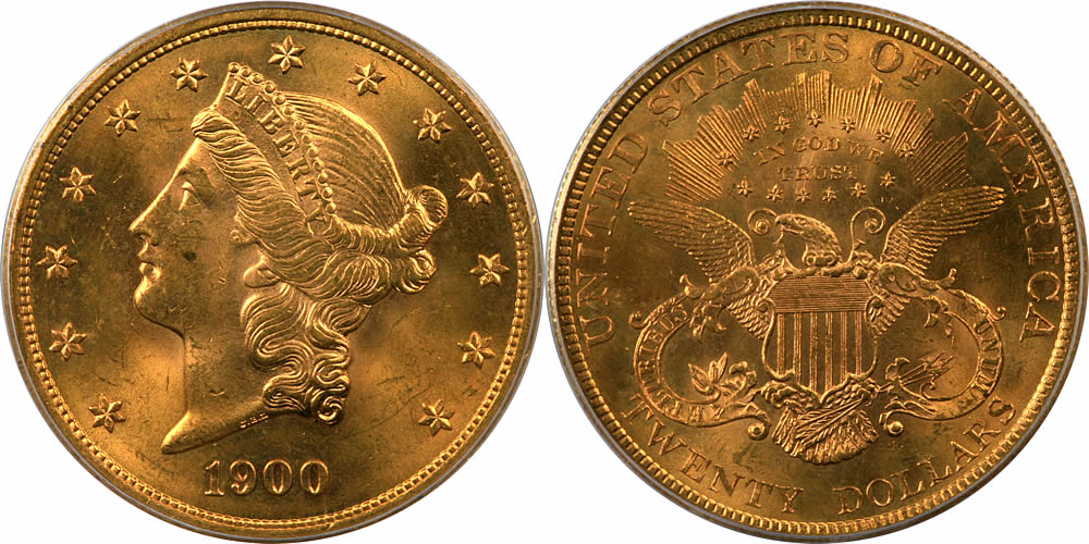 1900 Liberty Head Double Eagle - PCGS MS63 CAC Stickered 1900 Liberty Head Double Eagle - PCGS MS63 CAC Stickered