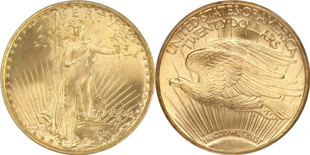 1908 S Saint Gaudens Double Eagle 1908 S Saint Gaudens Double Eagle PCGS MS66+ PQ CAC 1908 S Saint Gaudens Double Eagle 1908 S Saint Gaudens Double Eagle PCGS MS66+ PQ CAC