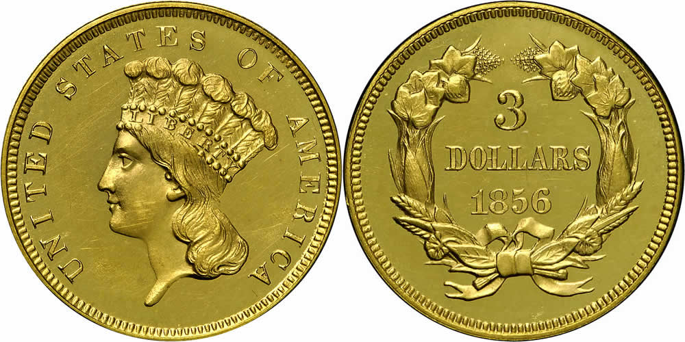 1856 Three Dollar Gold Piece 1856 Three Dollar Gold Piece