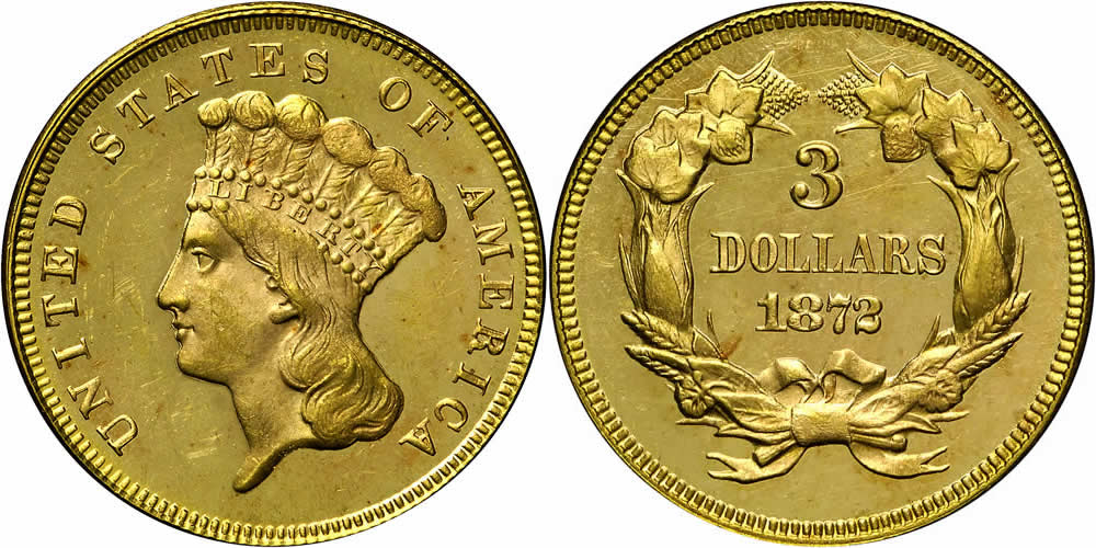 1872 Three Dollar Gold Piece 1872 Three Dollar Gold Piece