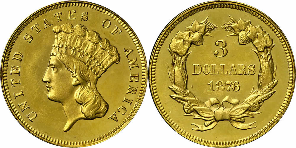 1876 Three Dollar Gold Piece 1876 Three Dollar Gold Piece