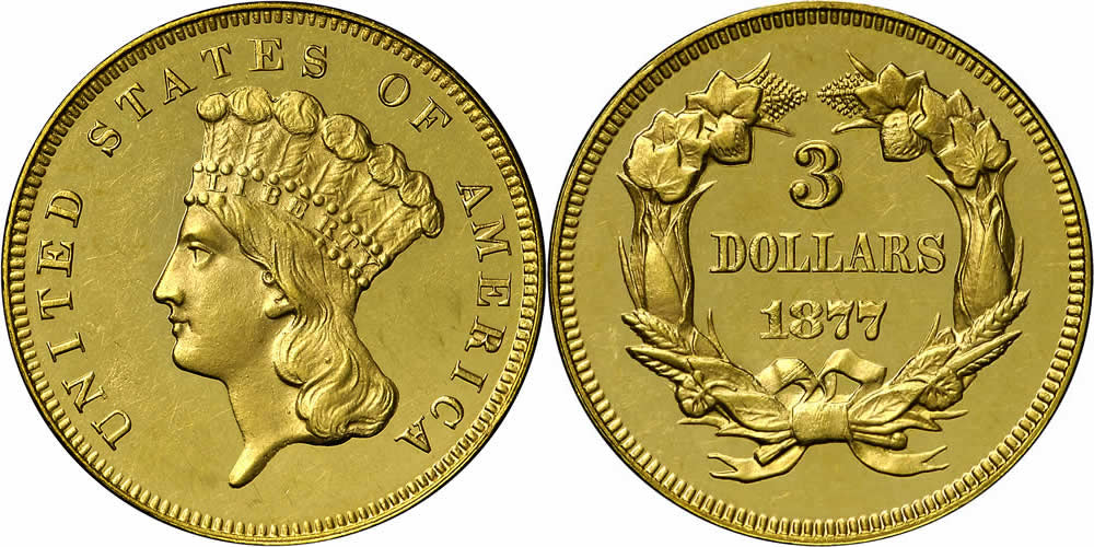 1877 Three Dollar Gold Piece 1877 Three Dollar Gold Piece