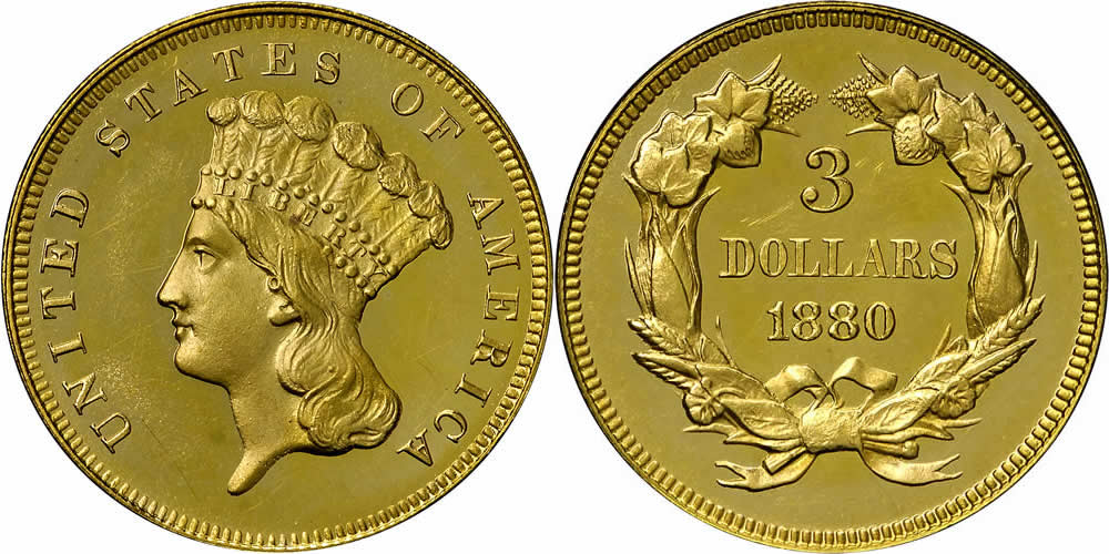 1880 Three Dollar Gold Piece 1880 Three Dollar Gold Piece