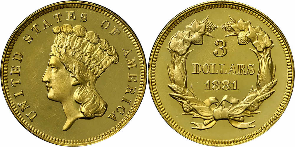 1881 Three Dollar Gold Piece 1881 Three Dollar Gold Piece