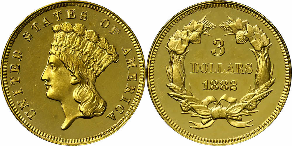 1882 Three Dollar Gold Piece 1882 Three Dollar Gold Piece