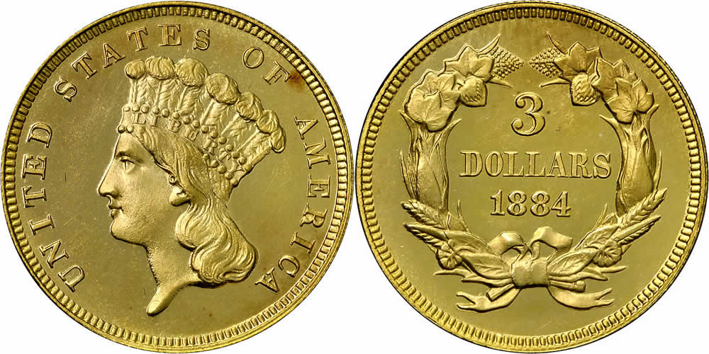 1884 Three Dollar Gold Piece 1884 Three Dollar Gold Piece