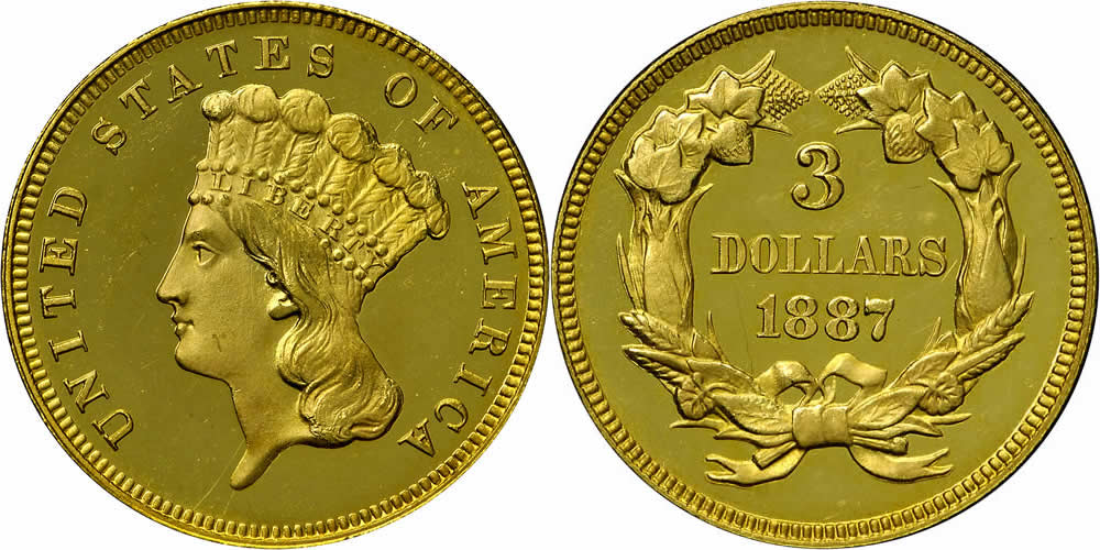 1887 Three Dollar Gold Piece 1887 Three Dollar Gold Piece