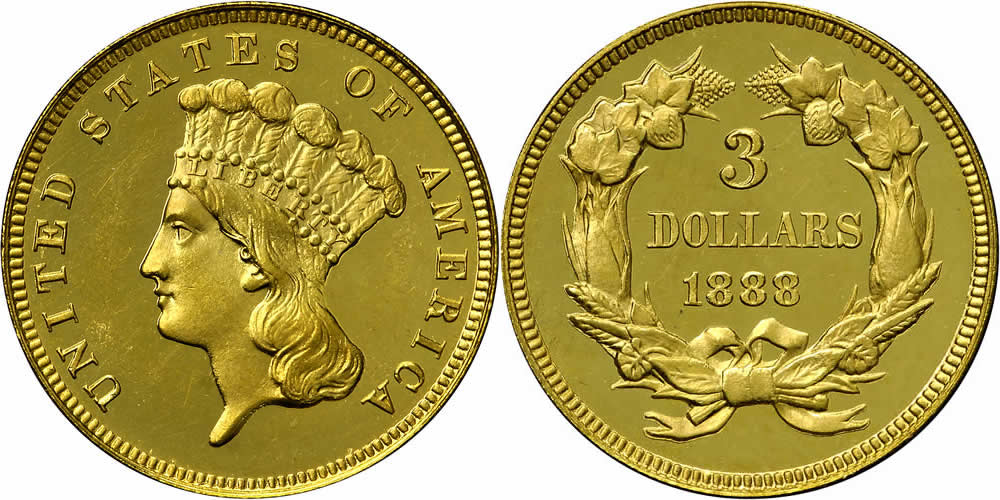 1888 Three Dollar Gold Piece 1888 Three Dollar Gold Piece