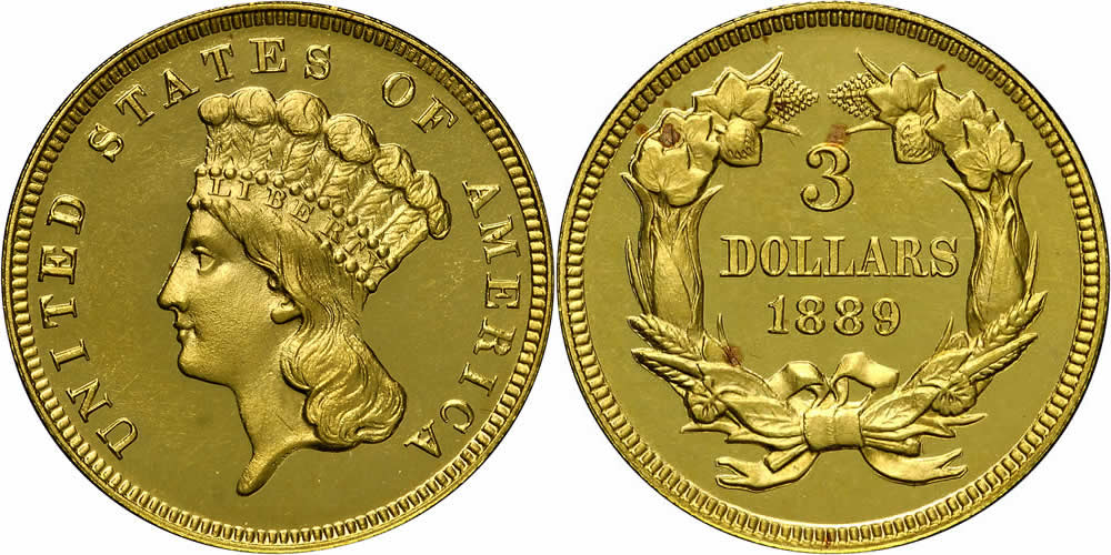 1889 Three Dollar Gold Piece 1889 Three Dollar Gold Piece