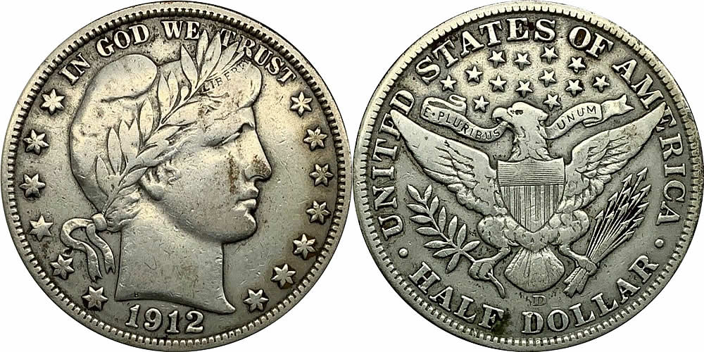 1912 D Barber Half Dollar 1912 D Barber Half Dollar