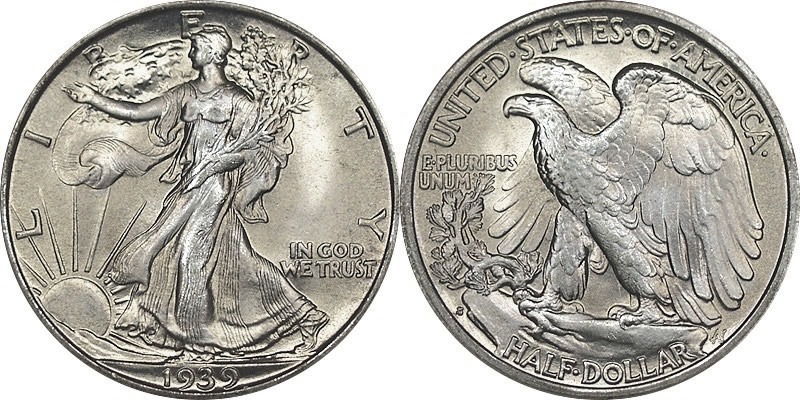 1939 S Walking Liberty Half Dollar 1939 S Walking Liberty Half Dollar