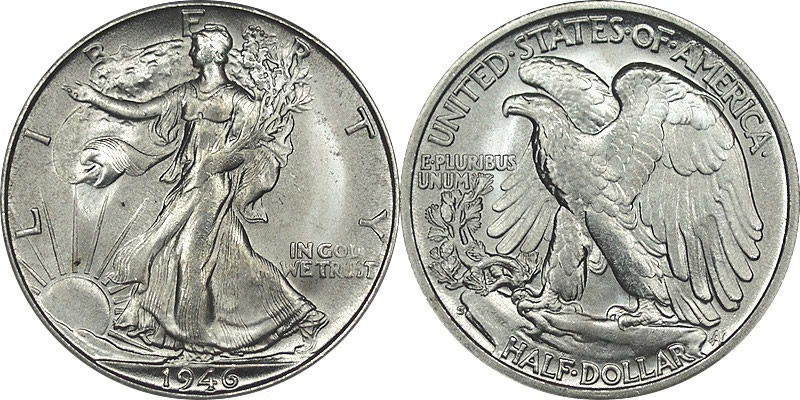 1946 S Walking Liberty Half Dollar 
