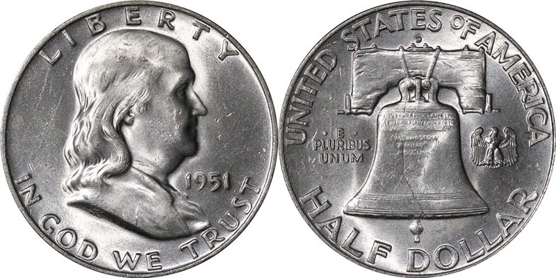 1951 D Franklin Half Dollar 1951 D Franklin Half Dollar