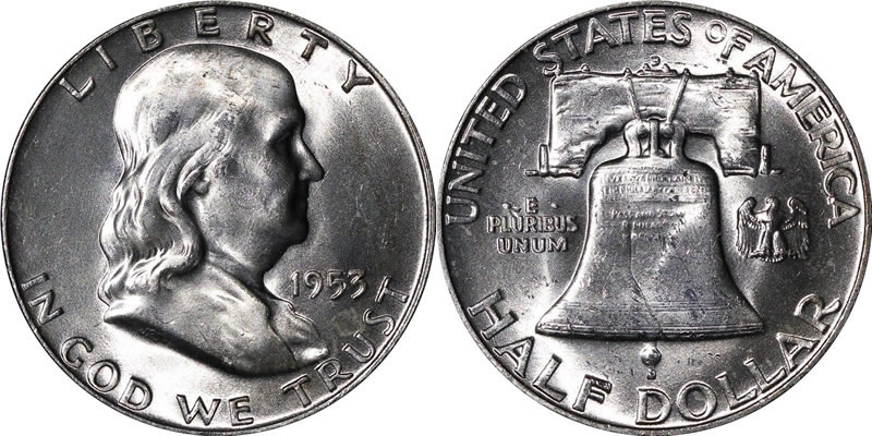 1953 D Franklin Half Dollar 1953 D Franklin Half Dollar