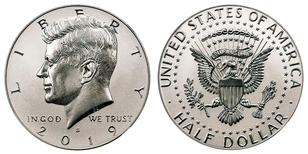 2019 S Silver Reverse Proof Kennedy Half Dollar 2019 S Silver Reverse Proof Kennedy Half Dollar