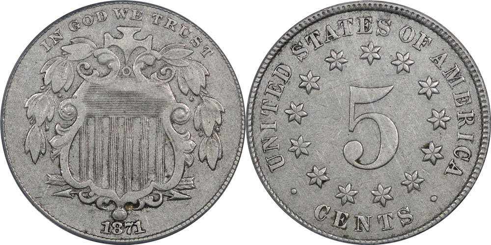 1871 Shield Nickel 1871 Shield Nickel