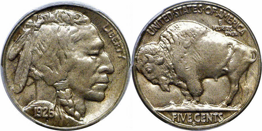 1926 S Indian Head Buffalo Nickel 1926 S Buffalo Nickel PCGS MS63 1926 S Indian Head Buffalo Nickel 1926 S Buffalo Nickel PCGS MS63