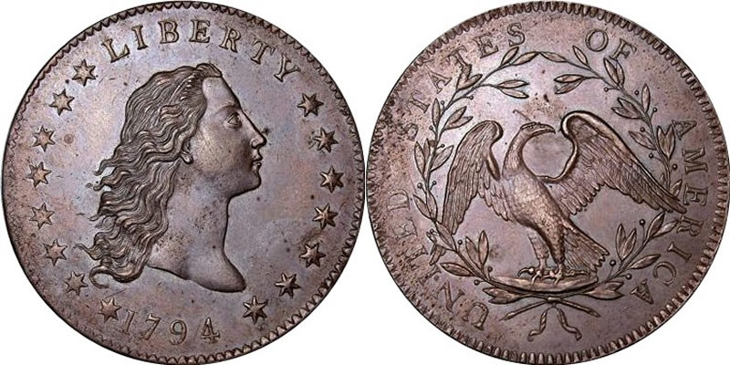 1794 One Dollar ($1), Judd-19, Pollock-28 1794 One Dollar ($1), Judd-19, Pollock-28