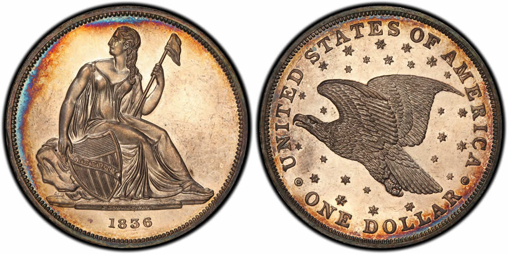 1836 One Dollar ($1), Judd-60, Pollock-65 PCGS PR64+ 1836 One Dollar ($1), Judd-60, Pollock-65 PCGS PR64+